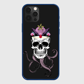 Чехол для iPhone 12 Pro с принтом Octo-Queen в Курске, силикон | область печати: задняя сторона чехла, без боковых панелей | Тематика изображения на принте: abyss | crown | depth | ocean | octopus | queen | sea | shell | skull | water | вода | глубина | королева | корона | море | океан | осьминог | пучина | ракушка | череп