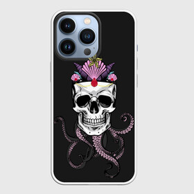 Чехол для iPhone 13 Pro с принтом Octo Queen в Курске,  |  | Тематика изображения на принте: abyss | crown | depth | ocean | octopus | queen | sea | shell | skull | water | вода | глубина | королева | корона | море | океан | осьминог | пучина | ракушка | череп