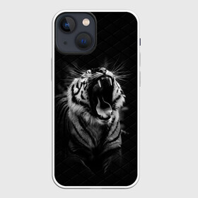 Чехол для iPhone 13 mini с принтом Тигр рычит Tiger realistic в Курске,  |  | furry | low poly | tiger | восточный тигр | год тигра | голова | кошка | лоу поли | тигр | тигренок | фурри | хищник