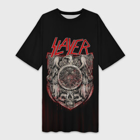 Платье-футболка 3D с принтом Slayer в Курске,  |  | groove | kerry king | metall | rock | slayer | trash