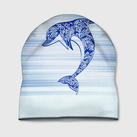 Шапка 3D с принтом Дельфин в Курске, 100% полиэстер | универсальный размер, печать по всей поверхности изделия | cute | dolphin | два дельфина | дельфин | дельфин в море | дельфинами | милый | мир | подводный