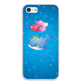 Чехол для iPhone 5/5S матовый с принтом Дельфин с воздушными шариками в Курске, Силикон | Область печати: задняя сторона чехла, без боковых панелей | cute | dolphin | два дельфина | дельфин | дельфин в море | дельфинами | милый | мир | подводный