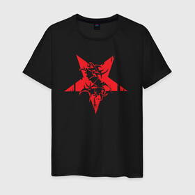 Мужская футболка хлопок с принтом Sepultura: star в Курске, 100% хлопок | прямой крой, круглый вырез горловины, длина до линии бедер, слегка спущенное плечо. | black | brazil | death | metall | rock | sepultura
