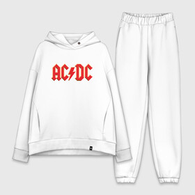 Женский костюм хлопок Oversize с принтом AC DC в Курске,  |  | ac | ac dc | ac|dc | angus young | dc. logo | hard | rock | ангус янг | логотип