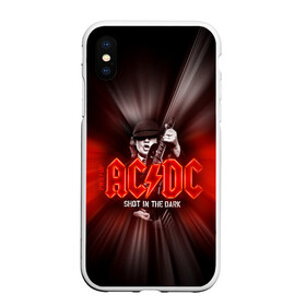 Чехол для iPhone XS Max матовый с принтом AC/DC: Angus Young в Курске, Силикон | Область печати: задняя сторона чехла, без боковых панелей | ac | ac dc | ac|dc | angus young | dc. logo | hard | rock | ангус янг | логотип