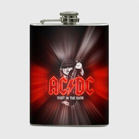 Фляга с принтом AC/DC: Angus Young в Курске, металлический корпус | емкость 0,22 л, размер 125 х 94 мм. Виниловая наклейка запечатывается полностью | Тематика изображения на принте: ac | ac dc | ac|dc | angus young | dc. logo | hard | rock | ангус янг | логотип