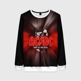 Женский свитшот 3D с принтом AC/DC: Angus Young в Курске, 100% полиэстер с мягким внутренним слоем | круглый вырез горловины, мягкая резинка на манжетах и поясе, свободная посадка по фигуре | ac | ac dc | ac|dc | angus young | dc. logo | hard | rock | ангус янг | логотип