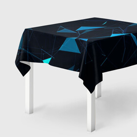 Скатерть 3D с принтом Цифровой треугольник в Курске, 100% полиэстер (ткань не мнется и не растягивается) | Размер: 150*150 см | cyberpunk | игры | киберпанк | путешествие | утопия