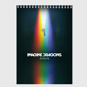 Скетчбук с принтом Imagine Dragons Evolve в Курске, 100% бумага
 | 48 листов, плотность листов — 100 г/м2, плотность картонной обложки — 250 г/м2. Листы скреплены сверху удобной пружинной спиралью | believer | dan reynolds | dragons | evolve | imagine | indie | pop | rock | имежин дрэгонс | инди | поп | рок