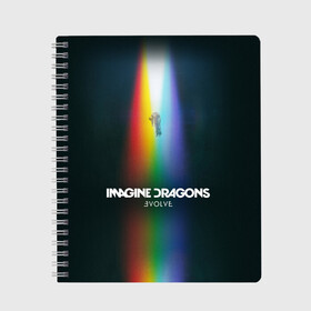 Тетрадь с принтом Imagine Dragons Evolve в Курске, 100% бумага | 48 листов, плотность листов — 60 г/м2, плотность картонной обложки — 250 г/м2. Листы скреплены сбоку удобной пружинной спиралью. Уголки страниц и обложки скругленные. Цвет линий — светло-серый
 | believer | dan reynolds | dragons | evolve | imagine | indie | pop | rock | имежин дрэгонс | инди | поп | рок