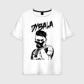 Женская футболка хлопок Oversize с принтом DYBALA Juventus жест в Курске, 100% хлопок | свободный крой, круглый ворот, спущенный рукав, длина до линии бедер
 | 10 | ac milan | champions | fifa | juve | juventus | juvi | paulo dybala | soccer | uefa | дубала | лига чемпионов | номер | пауло дибала | сборная аргентины | спорт | уефа | фифа | фк | футбол | футболист | футбольный клуб | 