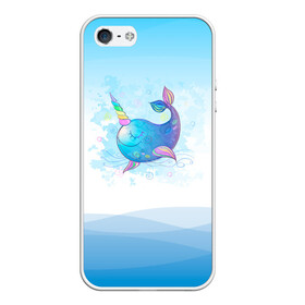 Чехол для iPhone 5/5S матовый с принтом Дельфин единорог в Курске, Силикон | Область печати: задняя сторона чехла, без боковых панелей | cute | dolphin | unicorn | два дельфина | дельфин | дельфин в море | дельфинами | единорог | милый | мир | подводный