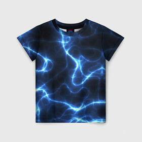 Детская футболка 3D с принтом Energy Waves в Курске, 100% гипоаллергенный полиэфир | прямой крой, круглый вырез горловины, длина до линии бедер, чуть спущенное плечо, ткань немного тянется | energy | glow | light | neon | waves