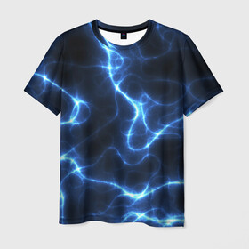 Мужская футболка 3D с принтом Energy Waves в Курске, 100% полиэфир | прямой крой, круглый вырез горловины, длина до линии бедер | energy | glow | light | neon | waves
