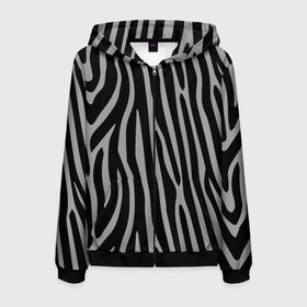 Мужская толстовка 3D на молнии с принтом Zebra Camouflage в Курске, 100% полиэстер | длина до линии бедра, манжеты и пояс оформлены мягкой тканевой резинкой, двухслойный капюшон со шнурком для регулировки, спереди молния, по бокам два кармана | animal | blackandwhite | camouflage | stripes | zebra