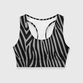 Женский спортивный топ 3D с принтом Zebra Camouflage в Курске, 82% полиэстер, 18% спандекс Ткань безопасна для здоровья, позволяет коже дышать, не мнется и не растягивается |  | animal | blackandwhite | camouflage | stripes | zebra