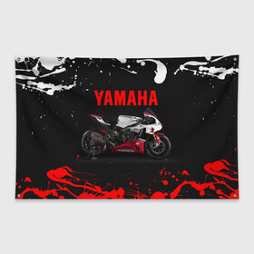 Флаг-баннер с принтом YAMAHA [004] в Курске, 100% полиэстер | размер 67 х 109 см, плотность ткани — 95 г/м2; по краям флага есть четыре люверса для крепления | moto | yamaha | мотоцикл | ямана | ямаха