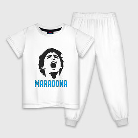 Детская пижама хлопок с принтом Maradona Scream в Курске, 100% хлопок |  брюки и футболка прямого кроя, без карманов, на брюках мягкая резинка на поясе и по низу штанин
 | argentina | maradona | messi | sport | аргентина | гол | диего | марадона | месси | мяч | рука бога | спорт | футбол | чемпион