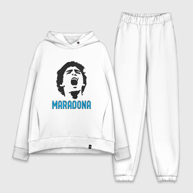 Женский костюм хлопок Oversize с принтом Maradona Scream в Курске,  |  | argentina | maradona | messi | sport | аргентина | гол | диего | марадона | месси | мяч | рука бога | спорт | футбол | чемпион