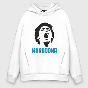 Мужское худи Oversize хлопок с принтом Maradona Scream в Курске, френч-терри — 70% хлопок, 30% полиэстер. Мягкий теплый начес внутри —100% хлопок | боковые карманы, эластичные манжеты и нижняя кромка, капюшон на магнитной кнопке | argentina | maradona | messi | sport | аргентина | гол | диего | марадона | месси | мяч | рука бога | спорт | футбол | чемпион