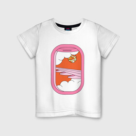 Детская футболка хлопок с принтом Космический туризм в Курске, 100% хлопок | круглый вырез горловины, полуприлегающий силуэт, длина до линии бедер | Тематика изображения на принте: cute | космос | милота | пижама | полет | самолет | сны | сон