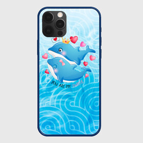 Чехол для iPhone 12 Pro с принтом Два дельфина в Курске, силикон | область печати: задняя сторона чехла, без боковых панелей | cute | dolphin | два дельфина | дельфин | дельфин в море | дельфинами | любовь | милый | мир | подводный | сердечки
