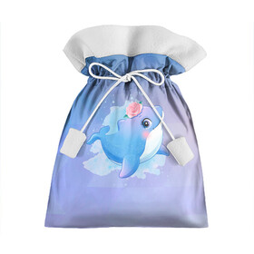 Подарочный 3D мешок с принтом Дельфинчик в Курске, 100% полиэстер | Размер: 29*39 см | Тематика изображения на принте: cute | dolphin | дельфин | дельфин в море | дельфинами | дельфинчик | милый | мир | подводный