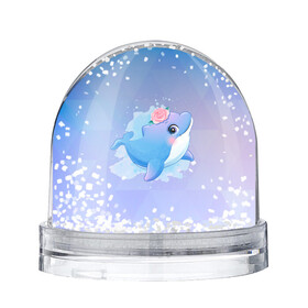 Игрушка Снежный шар с принтом Дельфинчик в Курске, Пластик | Изображение внутри шара печатается на глянцевой фотобумаге с двух сторон | cute | dolphin | дельфин | дельфин в море | дельфинами | дельфинчик | милый | мир | подводный