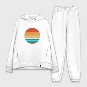 Женский костюм хлопок Oversize с принтом Retro Sunset Ретро закат в Курске,  |  | art | beach | lines | minimal | minimalism | ocean | sea | sky | summer | sun | sunrise | арт | винтаж | винтажная иллюстрация | винтажный закат | восход | геометрия | лето | линии | минимализм | море | небо | океан | пляж | ретро