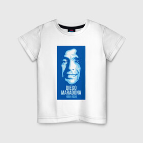 Детская футболка хлопок с принтом Super Maradona в Курске, 100% хлопок | круглый вырез горловины, полуприлегающий силуэт, длина до линии бедер | argentina | maradona | messi | sport | аргентина | гол | диего | марадона | месси | мяч | рука бога | спорт | футбол | чемпион