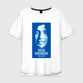 Мужская футболка хлопок Oversize с принтом Super Maradona в Курске, 100% хлопок | свободный крой, круглый ворот, “спинка” длиннее передней части | argentina | maradona | messi | sport | аргентина | гол | диего | марадона | месси | мяч | рука бога | спорт | футбол | чемпион
