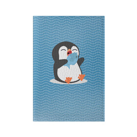Обложка для паспорта матовая кожа с принтом Пингвин в Курске, натуральная матовая кожа | размер 19,3 х 13,7 см; прозрачные пластиковые крепления | Тематика изображения на принте: ест рыбу | морские | океан | пингвин | пингвинчик | рыба | рыбку