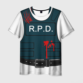 Мужская футболка 3D с принтом Форма RPD в Курске, 100% полиэфир | прямой крой, круглый вырез горловины, длина до линии бедер | leon | r.p.d. | resident evil | бронежилет