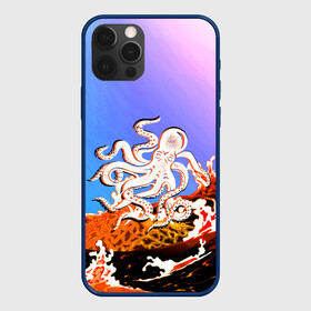 Чехол для iPhone 12 Pro с принтом Осьминог в Лаве | Градиент в Курске, силикон | область печати: задняя сторона чехла, без боковых панелей | animal | beast | fade | kraken | monster | moon | ocean | octopus | sea | water | waves | вода | волны | градиент | животные | звери | кракен | лава | луна | монстр | море | небо | огонь | океан | осьминог | рыбы | щупальца