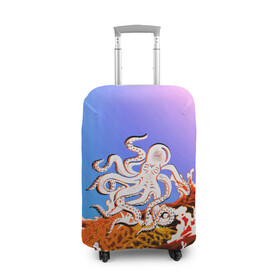 Чехол для чемодана 3D с принтом Осьминог в Лаве | Градиент в Курске, 86% полиэфир, 14% спандекс | двустороннее нанесение принта, прорези для ручек и колес | animal | beast | fade | kraken | monster | moon | ocean | octopus | sea | water | waves | вода | волны | градиент | животные | звери | кракен | лава | луна | монстр | море | небо | огонь | океан | осьминог | рыбы | щупальца