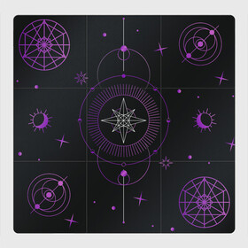 Магнитный плакат 3Х3 с принтом Астрология в Курске, Полимерный материал с магнитным слоем | 9 деталей размером 9*9 см | Тематика изображения на принте: астрология | глаз | гороскоп | звезды | лавандовый | лиловый | луна | оккультный глаз | пиктограмма | пиктограммы | руны | солнце | фиолетовый | черный и золотой | эзотерика