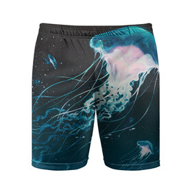 Мужские шорты спортивные с принтом Рисунок медуза в Курске,  |  | medusa | арт | животные | медузы | рисунок | рыбы | щупальца