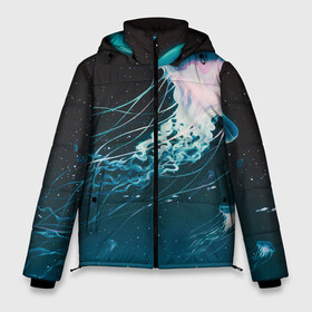 Мужская зимняя куртка 3D с принтом Рисунок медуза в Курске, верх — 100% полиэстер; подкладка — 100% полиэстер; утеплитель — 100% полиэстер | длина ниже бедра, свободный силуэт Оверсайз. Есть воротник-стойка, отстегивающийся капюшон и ветрозащитная планка. 

Боковые карманы с листочкой на кнопках и внутренний карман на молнии. | medusa | арт | животные | медузы | рисунок | рыбы | щупальца