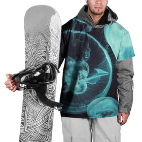 Накидка на куртку 3D с принтом Медуза в Курске, 100% полиэстер |  | Тематика изображения на принте: medusa | животные | медузы | мир | подводный | рыбы | щупальца