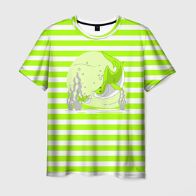 Мужская футболка 3D с принтом Акула в Курске, 100% полиэфир | прямой крой, круглый вырез горловины, длина до линии бедер | Тематика изображения на принте: акула | акуленок | веселый | море | рыба | хищник | яркий