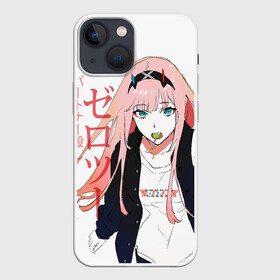 Чехол для iPhone 13 mini с принтом Zero Two, Darling in the Franx в Курске,  |  | 02 | anime girl | darling in the franxx | zero two | аниме | дарлинг во франксе | девушка с розовыми волосами | манга | милый во франксе | ноль два | розовые волосы | тян