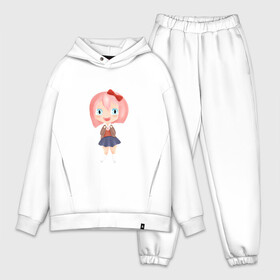 Мужской костюм хлопок OVERSIZE с принтом Sayori в Курске,  |  | dokidoki | dokidokiliteratureclub | sayori | девочка с розовыми волосами | милая девочка