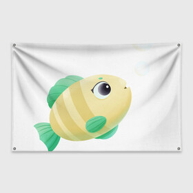 Флаг-баннер с принтом Золотая рыбка в Курске, 100% полиэстер | размер 67 х 109 см, плотность ткани — 95 г/м2; по краям флага есть четыре люверса для крепления | золотая рыбка | морские животные | морские обитатели | морские рыбы | рыба | рыбка
