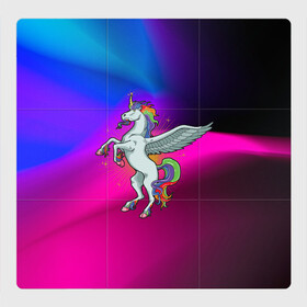 Магнитный плакат 3Х3 с принтом Единорог | Unicorn (Z) в Курске, Полимерный материал с магнитным слоем | 9 деталей размером 9*9 см | unicorn | unicornis | вымышленное существо | единорог | инрог | каркаданн | мифическое существо | моноцерос | нарвал | радужное | радужный | существо