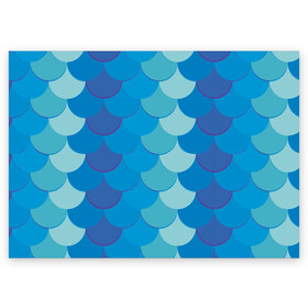 Поздравительная открытка с принтом Синяя чешуя рыбы в Курске, 100% бумага | плотность бумаги 280 г/м2, матовая, на обратной стороне линовка и место для марки
 | Тематика изображения на принте: fish | water | вода | море | морское | очки | рыба | рыбка | синяя | чешуя