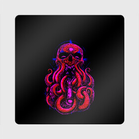 Магнит виниловый Квадрат с принтом Череп Осьминог Octopus Skull в Курске, полимерный материал с магнитным слоем | размер 9*9 см, закругленные углы | animal | beast | kraken | monster | ocean | octopus | sea | skull | water | waves | вода | животные | звери | кракен | монстр | море | океан | осьминог | рыбы | череп | щупальца