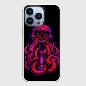 Чехол для iPhone 13 Pro с принтом Череп Осьминог | Octopus Skull в Курске,  |  | Тематика изображения на принте: animal | beast | kraken | monster | ocean | octopus | sea | skull | water | waves | вода | животные | звери | кракен | монстр | море | океан | осьминог | рыбы | череп | щупальца