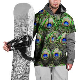 Накидка на куртку 3D с принтом peacock в Курске, 100% полиэстер |  | pavonine | peacock | peafowl | plumage | павлин