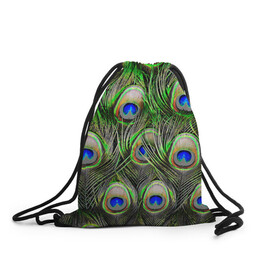 Рюкзак-мешок 3D с принтом peacock в Курске, 100% полиэстер | плотность ткани — 200 г/м2, размер — 35 х 45 см; лямки — толстые шнурки, застежка на шнуровке, без карманов и подкладки | pavonine | peacock | peafowl | plumage | павлин