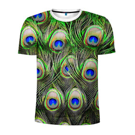 Мужская футболка 3D спортивная с принтом peacock в Курске, 100% полиэстер с улучшенными характеристиками | приталенный силуэт, круглая горловина, широкие плечи, сужается к линии бедра | pavonine | peacock | peafowl | plumage | павлин